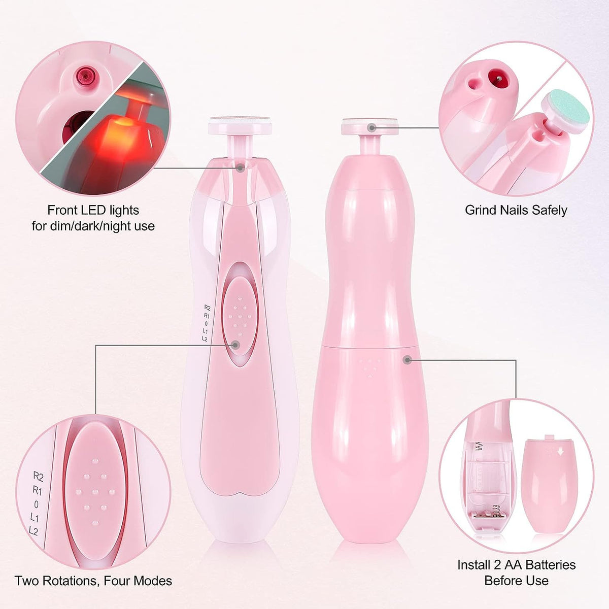 Baby Nail File Safety Nail Grooming Electric Nail Trimmer Baby Nail Polish